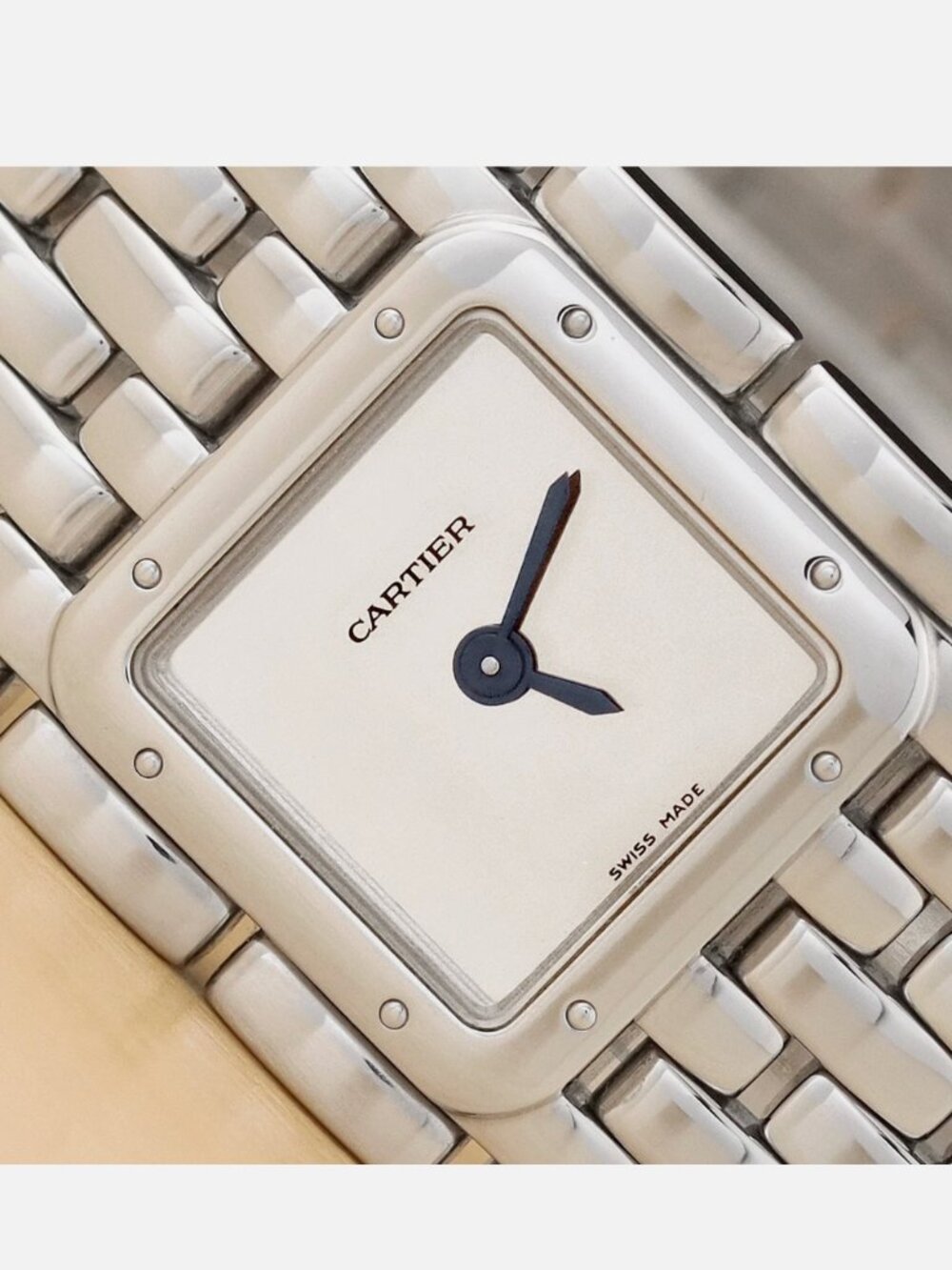 CARTIER WOMENS PANTHERE SILVER WATCH 21MM